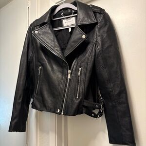 Gorgeous BCBGeneration lamb leather black biker jacket - size small